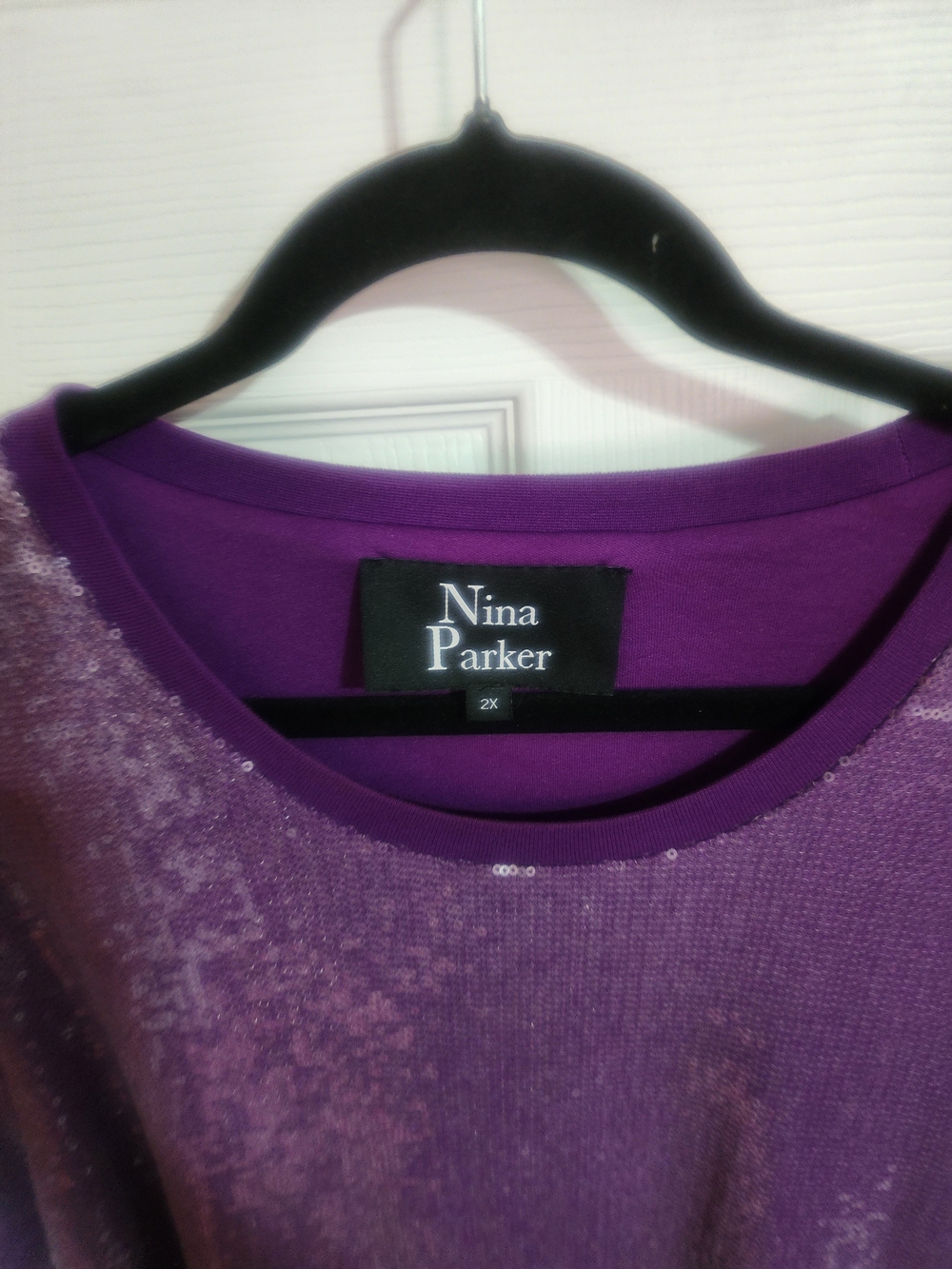 Nina Parker Purple Sequin Dress